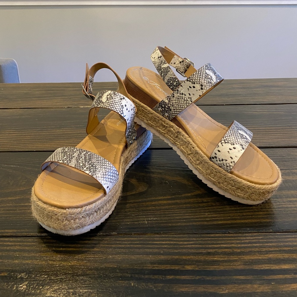Forever snake skin espadrilles